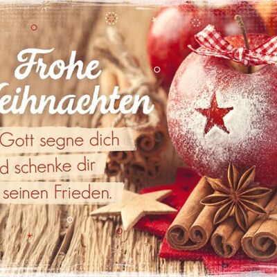 Postkarte - Frohe Weihnachten - Gott segne dich