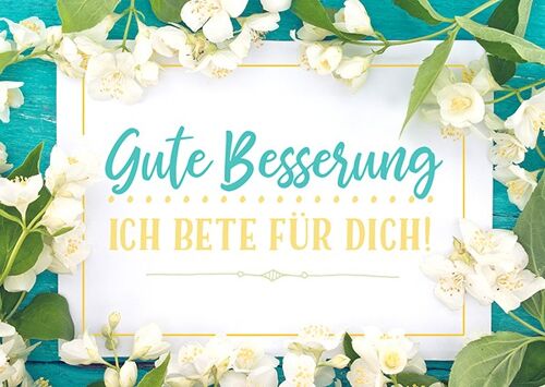 Postkarte - Gute Besserung (Blüten)