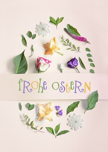 Carte postale - Joyeuses Pâques (fleurs)
