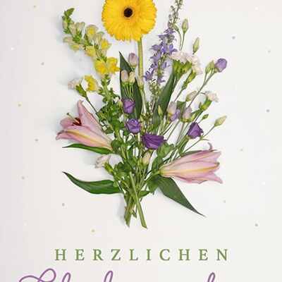 Cartolina - Congratulazioni (mazzo di fiori)