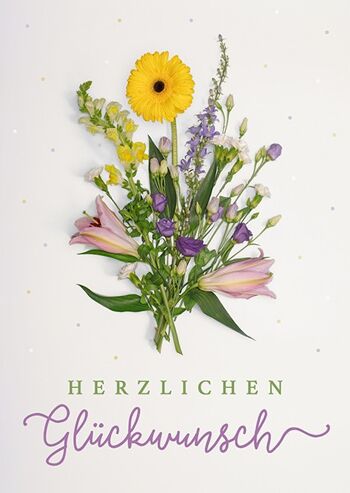 Carte postale - Félicitations (bouquet de fleurs)