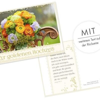 Carte double - Pour les noces d'or (bouquet)