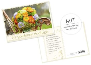 Carte double - Pour les noces d'or (bouquet)