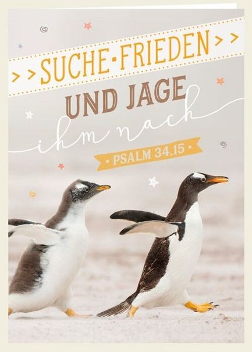 Doppelkarte - Jahreslosung 2019 (Pinguine)