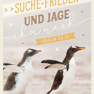 Doppelkarte - Jahreslosung 2019 (Pinguine)