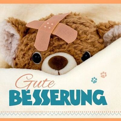 Doppelkarte - Gute Besserung (Teddybär)