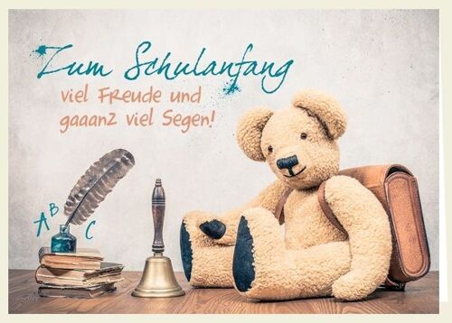 Doppelkarte - Zum Schulanfang (Teddy)