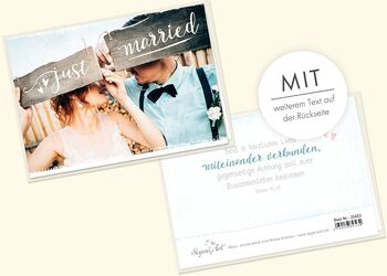 Carte double - Just married - connectées les unes aux autres