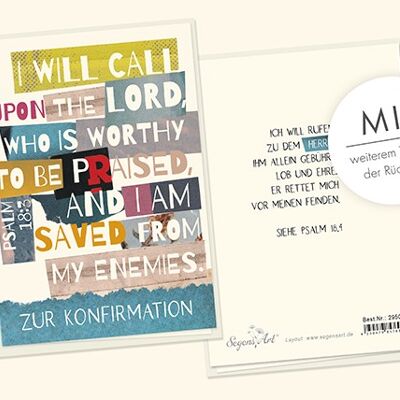 Doppelkarte Collage - Zur Konfirmation - I will call