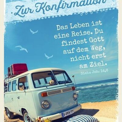 Doppelkarte - Konfirmation - Das Leben ist eine Reise