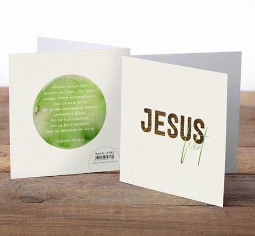Doppelkarte quadratisch - Jesus lebt - Warum weinst du