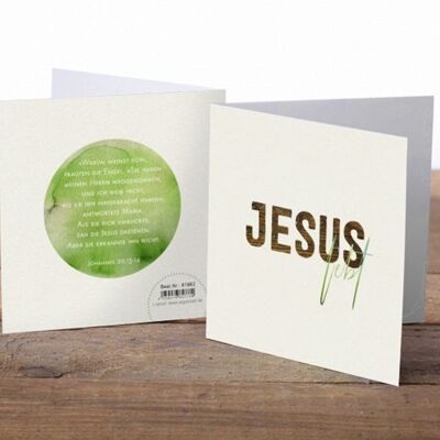 Doppelkarte quadratisch - Jesus lebt - Warum weinst du