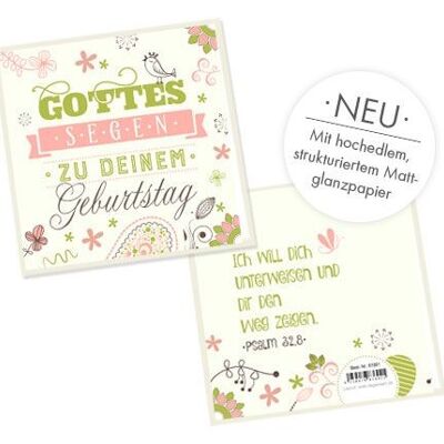 Doppelkarte quadratisch - Zum Geburtstag Gottes Segen