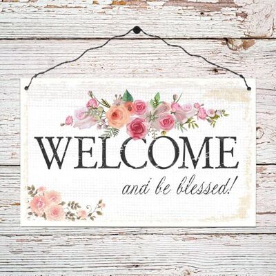 Large wooden sign - Welcome