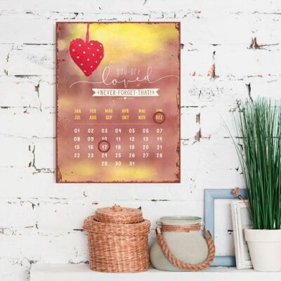 Magnetic calendar - You are loved