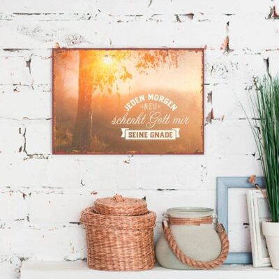 Small metal sign - New every morning