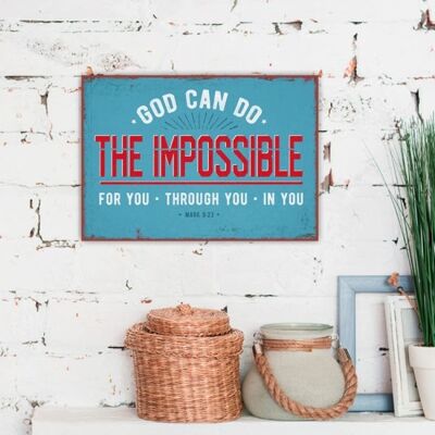 Metal sign small - The impossible