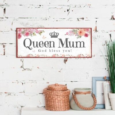 Plaque en Métal Longue - Queen Mum