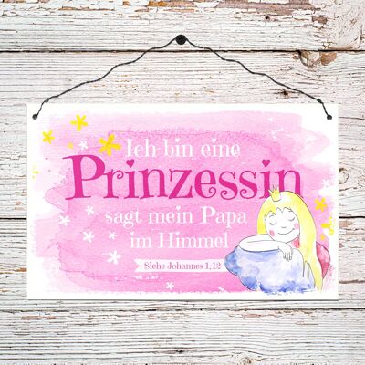 Holzschild groß - Prinzessin