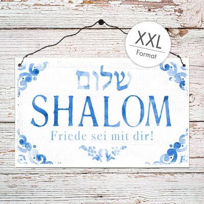 Cartello in legno XXL - Shalom