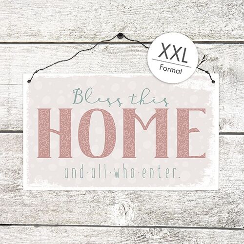 Holzschild XXL - Bless this home