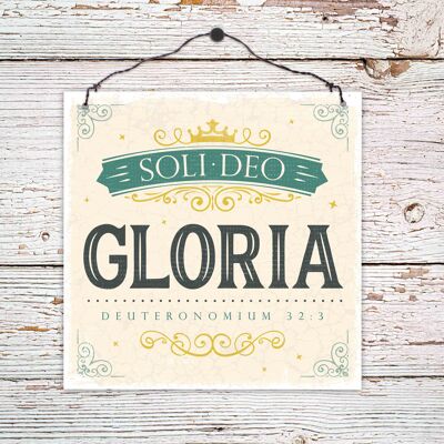 Small wooden sign - Deo Gloria