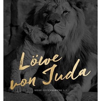 Affiche n/b or - lion