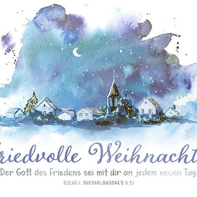 Big Blessing Silber - Friedvolle Weihnachten (Aquarell)