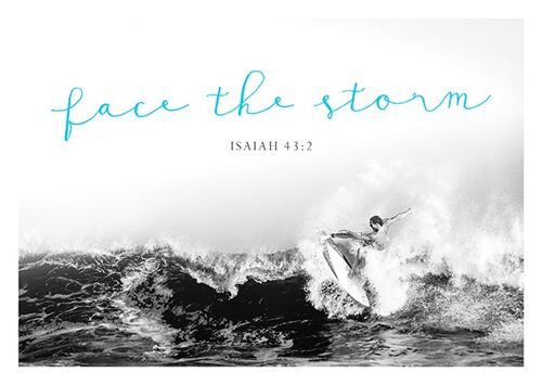 Postkarte Black & White - Face the storm