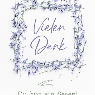 Postcard - Thank you (purple flowers)
