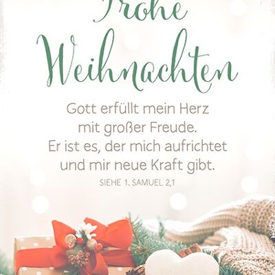 Postkarte - Frohe Weihnachten – Gott erfüllt mein Herz