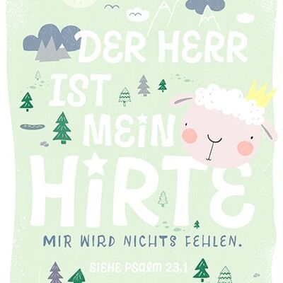 Poster bunt - Mein Hirte (Schäfchen)