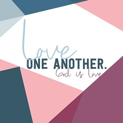 Colorful Poster - Love one another (pink blue)