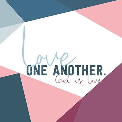 Poster bunt - Love one another (rosa blau)