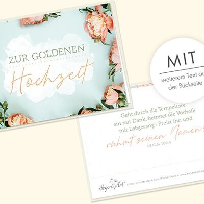 Carte double - pour les noces d'or - avec remerciements