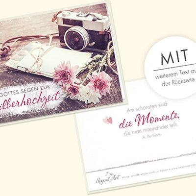 Carte double - pour les noces d'argent - moments