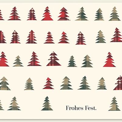 Doppelkarte Collage - Frohes Fest (Tannenbäume)