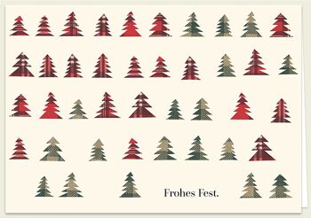 Collage de cartes doubles - Joyeuses fêtes (arbres de Noël)