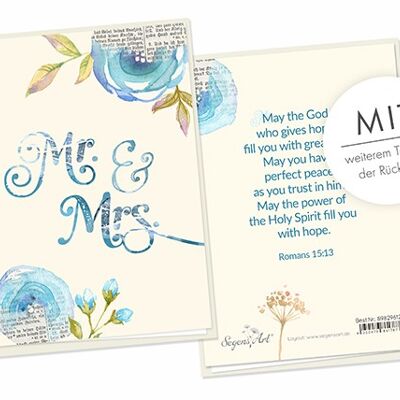 Collage double carte - Mariage - Mr et Mrs