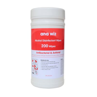 Toallitas desinfectantes con alcohol Ana Wiz (paquete de 200 hojas)