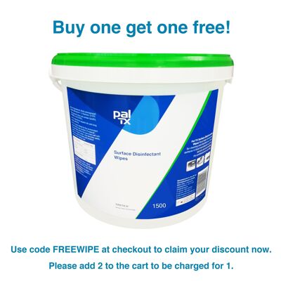 Pal TX Surface Disinfectant Alcohol Free Cleaning Wipes - Bucket 1500 Wipes