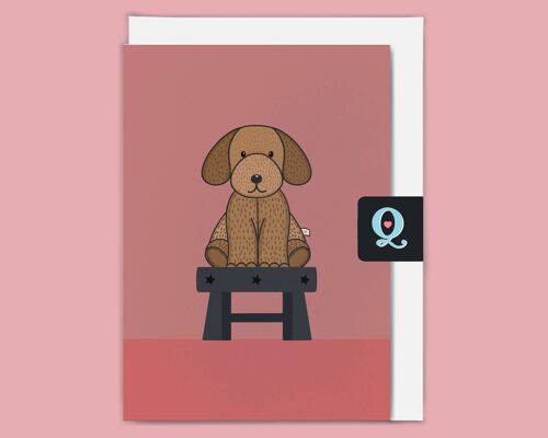 'Soft Toy Rose Dog' Ethical Greeting Card