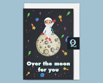 "Sur la lune pour vous" Éthique Carte de vœux 1
