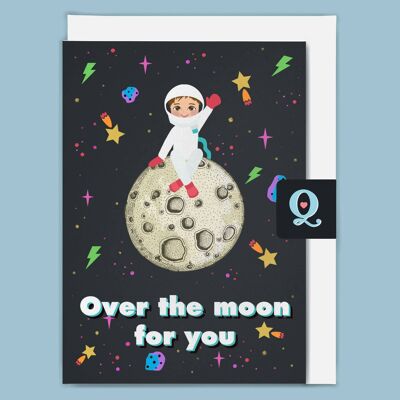 "Sur la lune pour vous" Éthique Carte de vœux