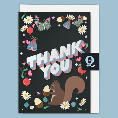 "Merci l'écureuil" Carte de vœux éthique