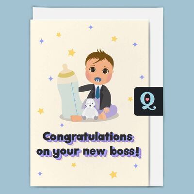 "Congratulazioni per il tuo nuovo capo!" Biglietto di auguri etico