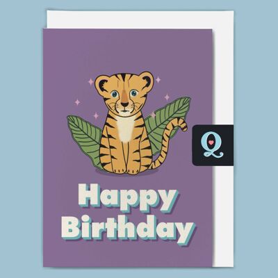 Carte de vœux éthique «Joyeux anniversaire Tiger»
