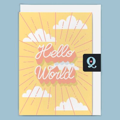 'Hello World Yellow' Ético Tarjetas de felicitación