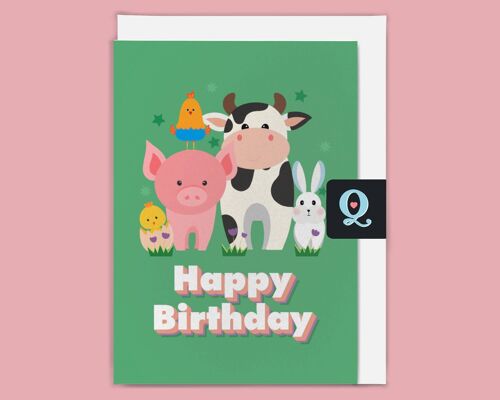'Farmyard Birthday' Ethical Greeting Card