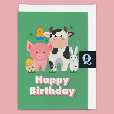 'Farmyard Birthday' Ethical Greeting Card